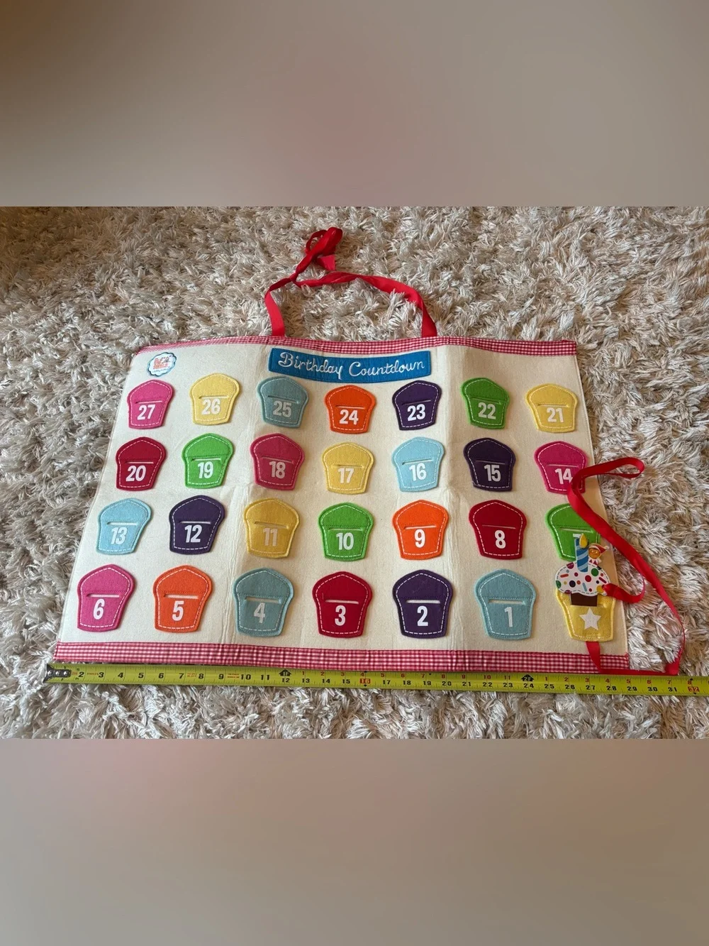 Rare Elf On The Shelf Birthday Countdown Felt Calendar Hard to Find